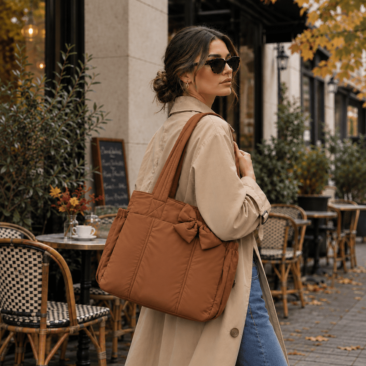 Large-Capacity Quilted Women's Tote Bag with Crossbody Strap and Charming Design – Rosellea