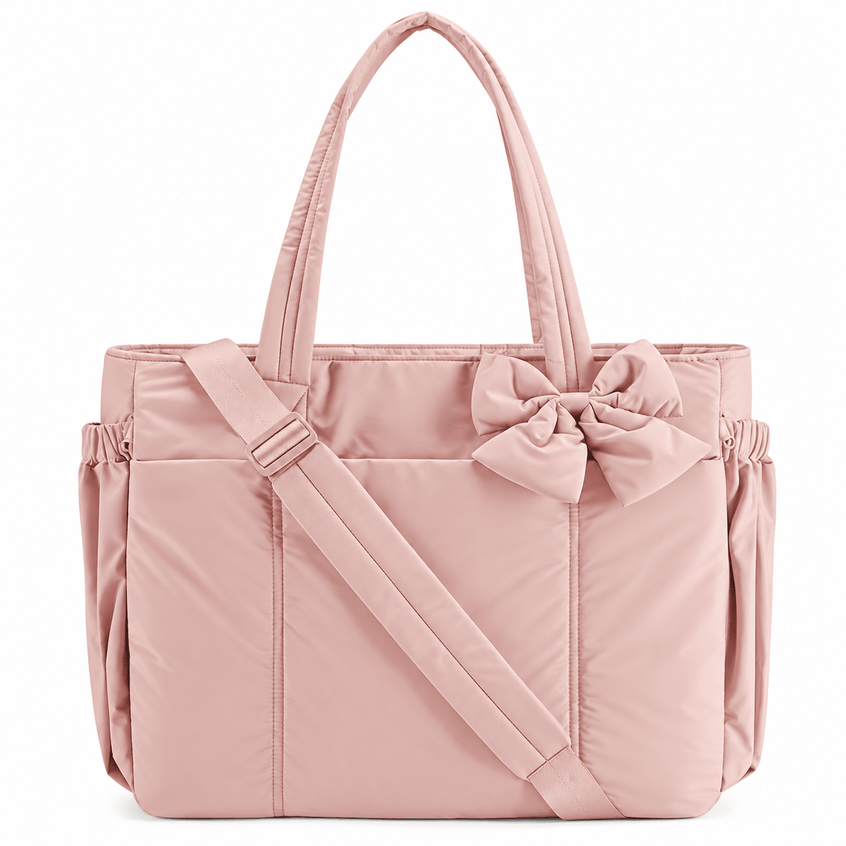 Large-Capacity Quilted Women's Tote Bag with Crossbody Strap and Charming Design – Rosellea