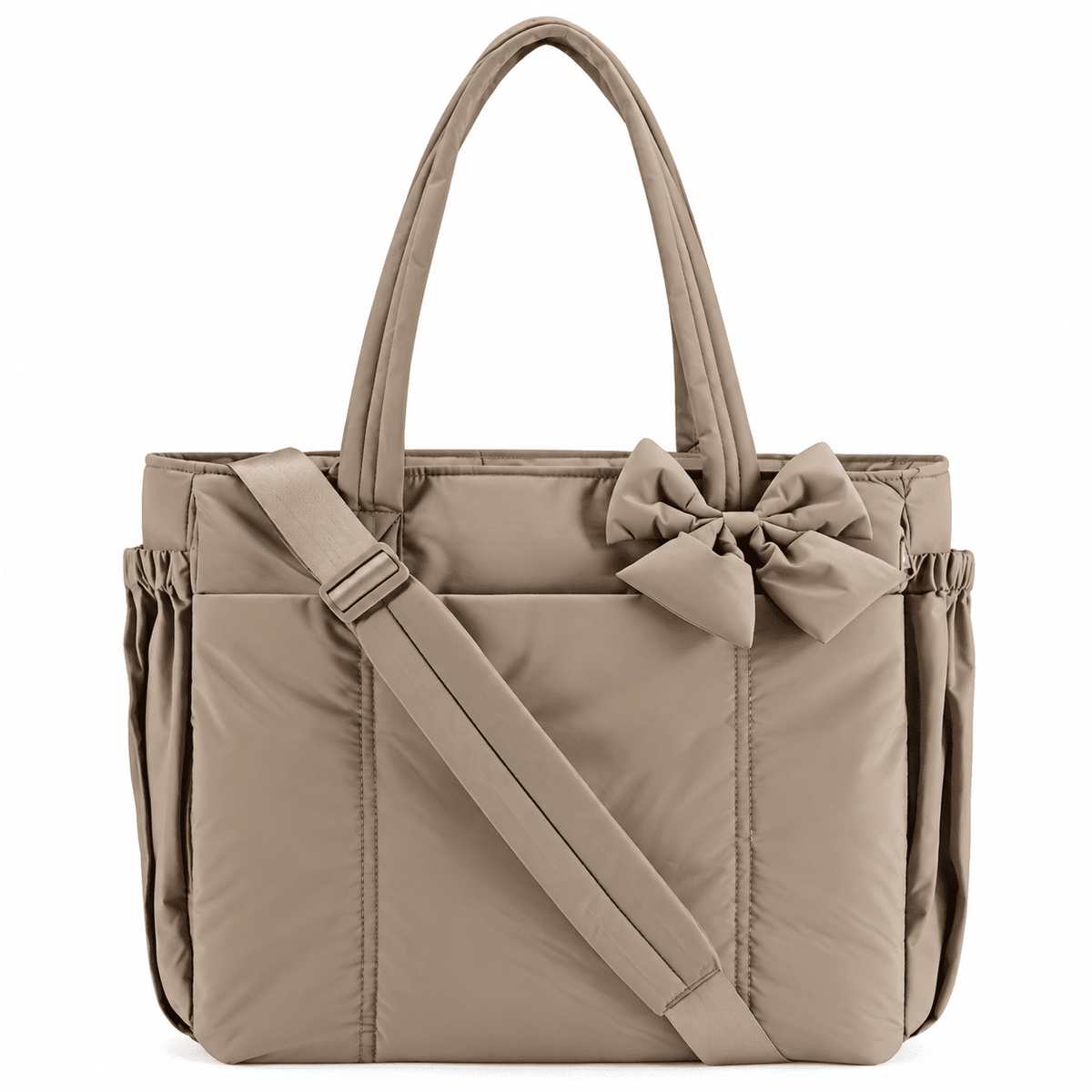Large-Capacity Quilted Women's Tote Bag with Crossbody Strap and Charming Design – Rosellea