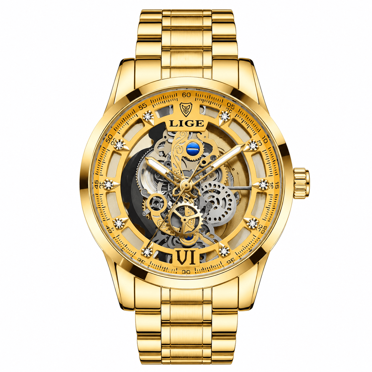 Luxurious Men's Watch with Leather Strap – Castelvero Luxurious Men's Watch with Leather Strap – Castelvero All Gold