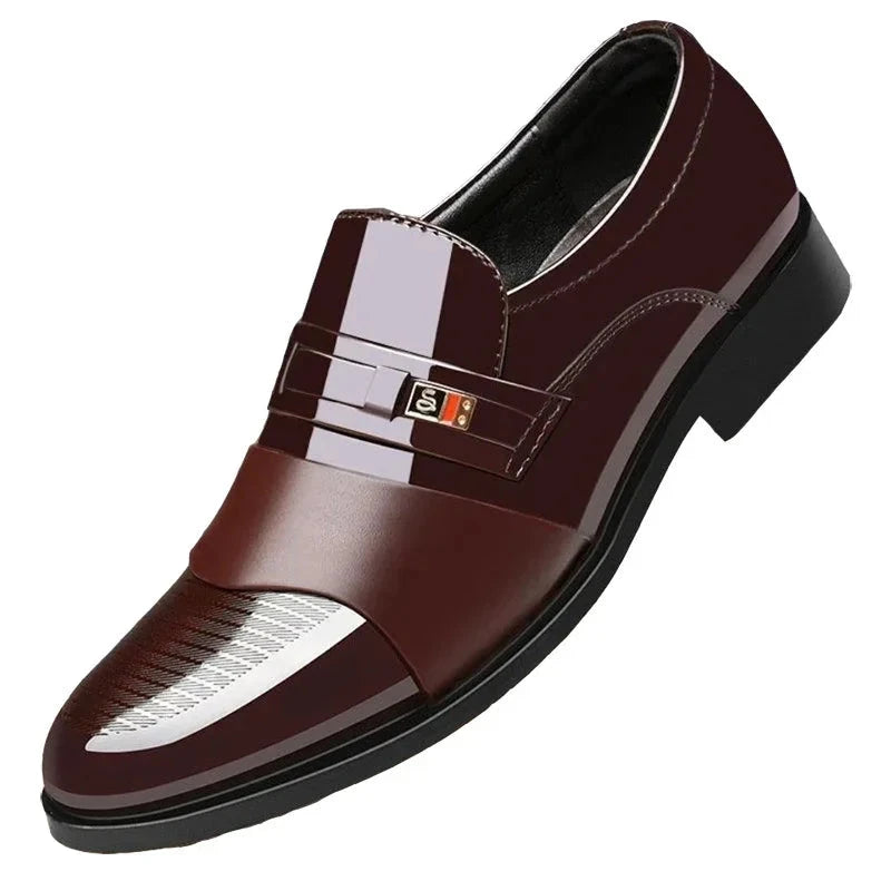 Luxury Leather Men Shoes for Wedding Formal Oxfords Business Casual Office Work Shoes for Men Classic Men's Pointy Dress Shoes Mavietto