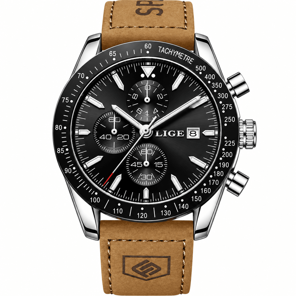 Luxury Men's Leather Watch – Elegant Design and Premium Finish – MONTARIAN Luxury Men's Leather Watch – Elegant Design and Premium Finish – MONTARIAN Black Silver