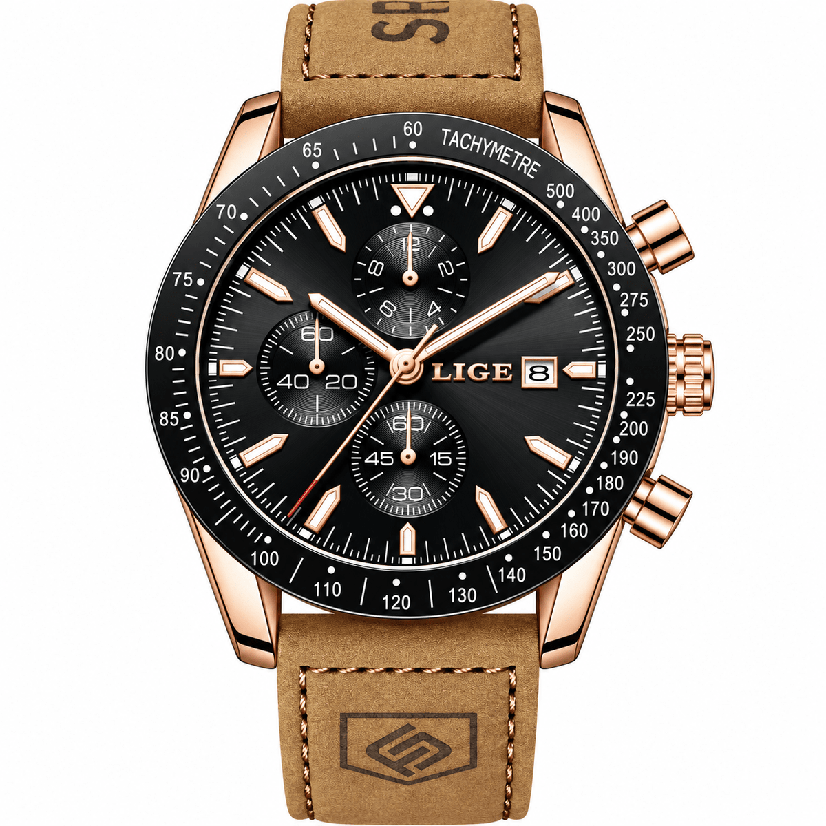 Luxury Men's Leather Watch – Elegant Design and Premium Finish – MONTARIAN Luxury Men's Leather Watch – Elegant Design and Premium Finish – MONTARIAN Rose black