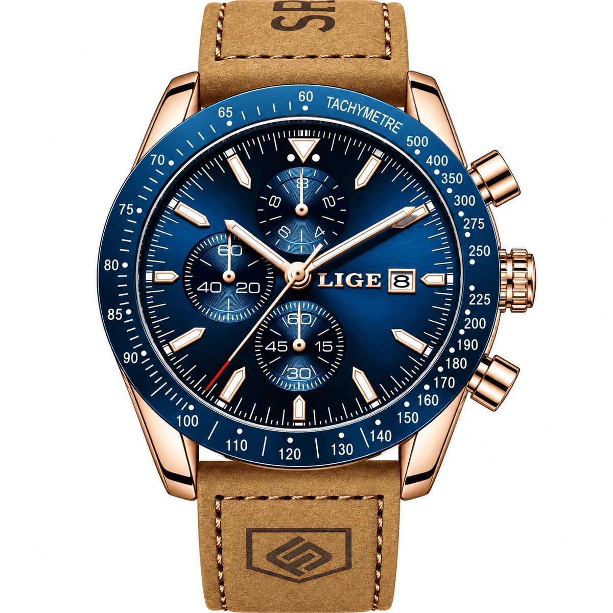 Luxury Men's Leather Watch – Elegant Design and Premium Finish – MONTARIAN Luxury Men's Leather Watch – Elegant Design and Premium Finish – MONTARIAN Rose Blue