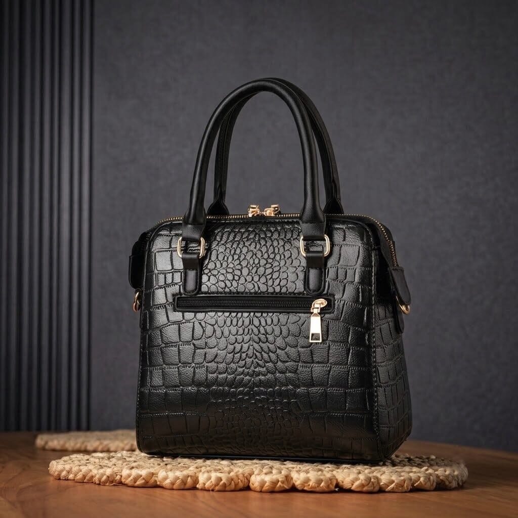 Luxury Women's Crocodile-Embossed Leather Handbag - Mon Élégance Luxury Women's Crocodile-Embossed Leather Handbag - Mon Élégance Mavietto