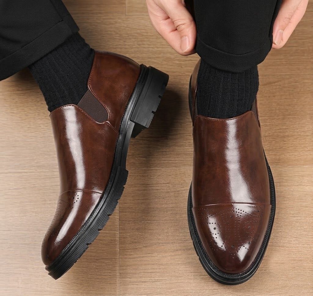 Mavietto Men's Leather Dress Shoes | Brogue Slip-On Loafers Mavietto Men's Leather Dress Shoes | Brogue Slip-On Loafers