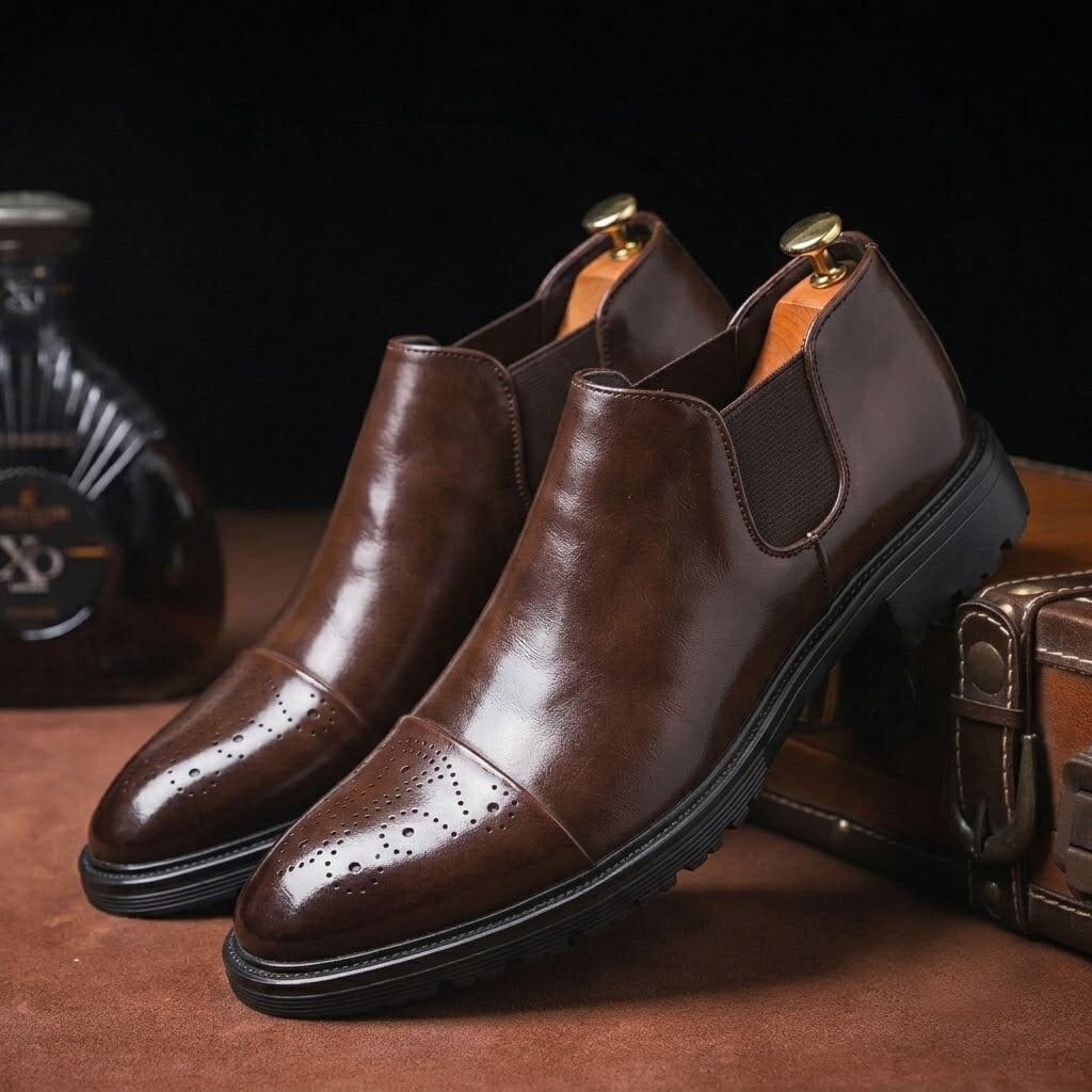 Mavietto Men's Leather Dress Shoes | Brogue Slip-On Loafers Mavietto Men's Leather Dress Shoes | Brogue Slip-On Loafers