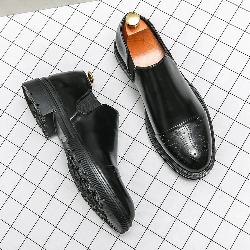 Mavietto Men's Leather Dress Shoes | Brogue Slip-On Loafers Mavietto Men's Leather Dress Shoes | Brogue Slip-On Loafers