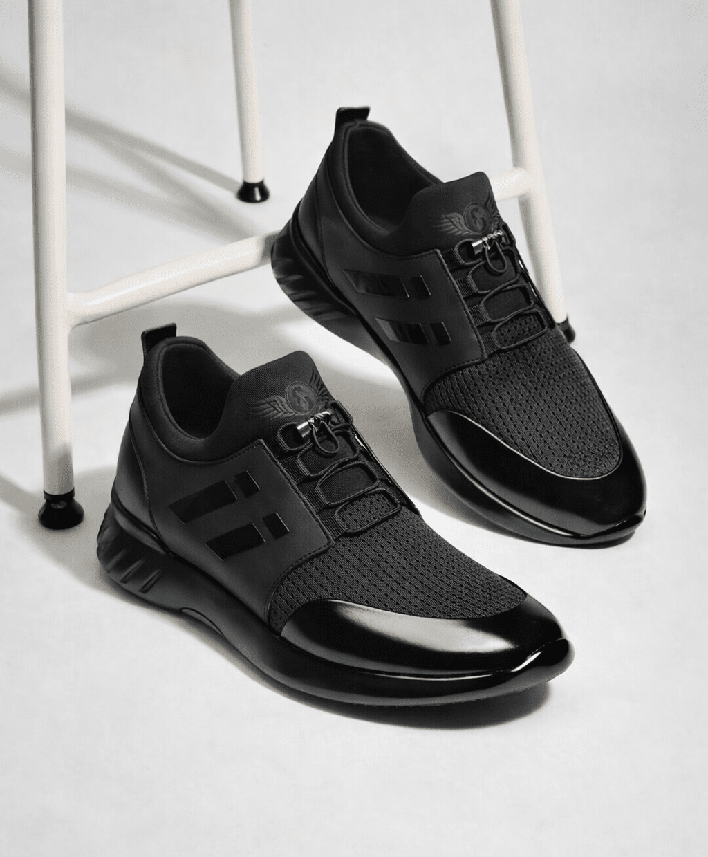 Men’s Black Casual Leather Sneakers – Vitorini Men’s Black Casual Leather Sneakers – Vitorini