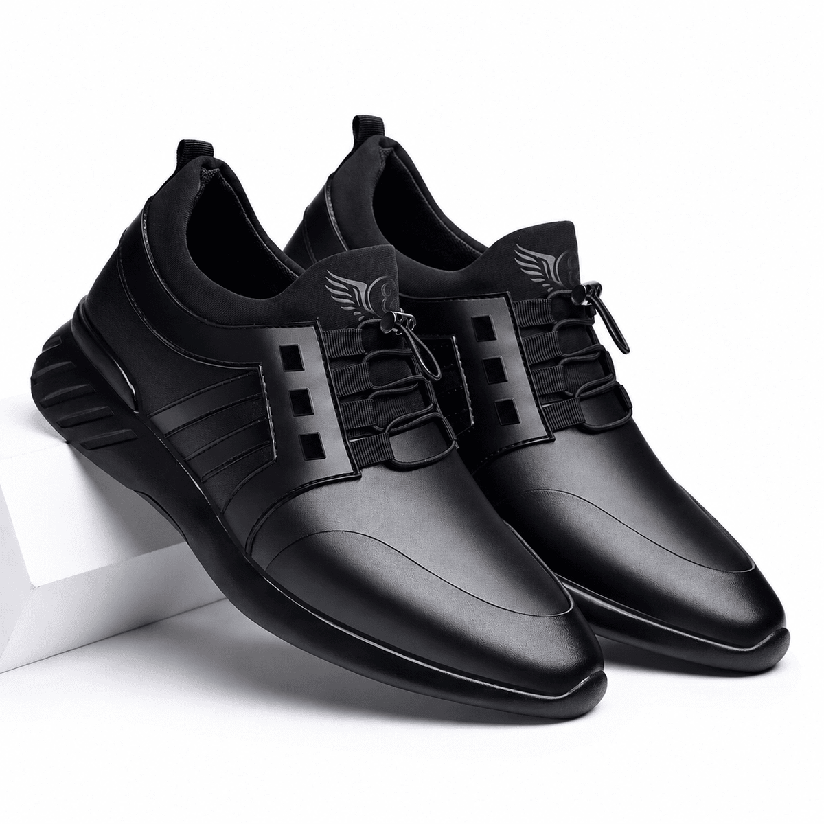 Men's Breathable Casual Sneakers - Slip-On Lightweight Walking Shoes - Liviorni Men's Breathable Casual Sneakers - Slip-On Lightweight Walking Shoes - Liviorni Black