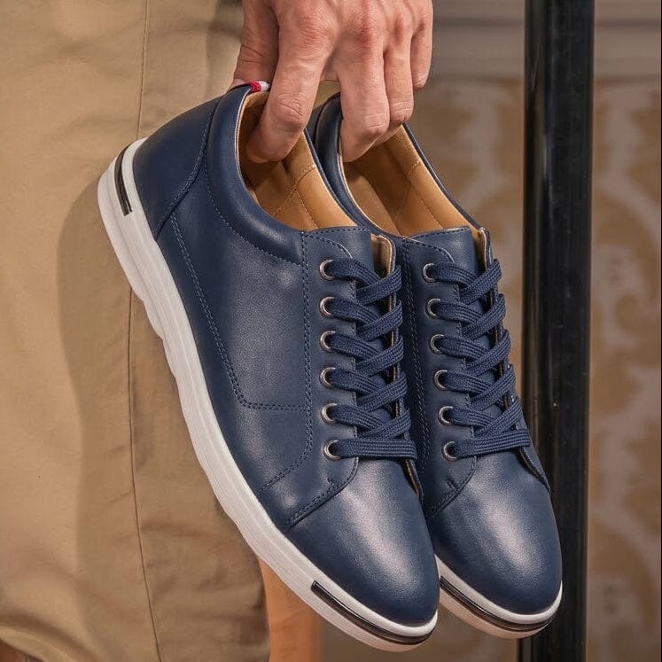 Men's Casual Leather Sneakers, Comfortable and Breathable - Zorcrest Men's Casual Leather Sneakers, Comfortable and Breathable - Zorcrest Mavietto