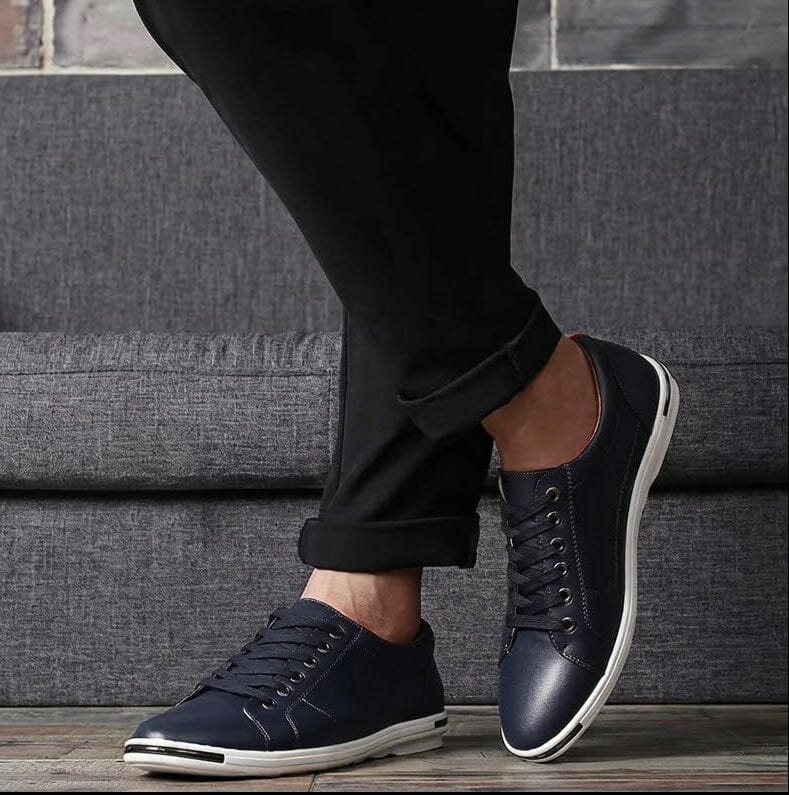 Men's Casual Leather Sneakers, Comfortable and Breathable - Zorcrest Men's Casual Leather Sneakers, Comfortable and Breathable - Zorcrest Mavietto