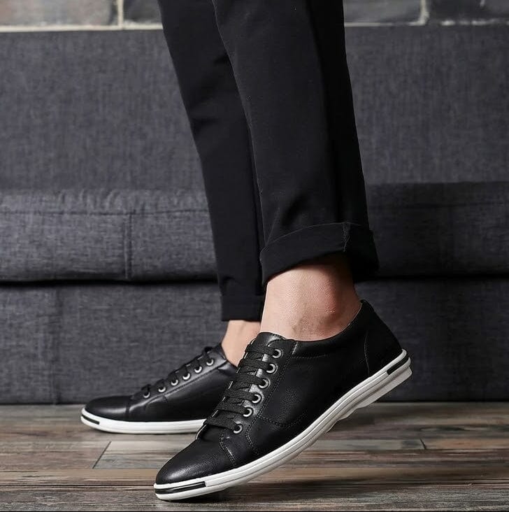 Men's Casual Leather Sneakers, Comfortable and Breathable - Zorcrest Men's Casual Leather Sneakers, Comfortable and Breathable - Zorcrest Mavietto