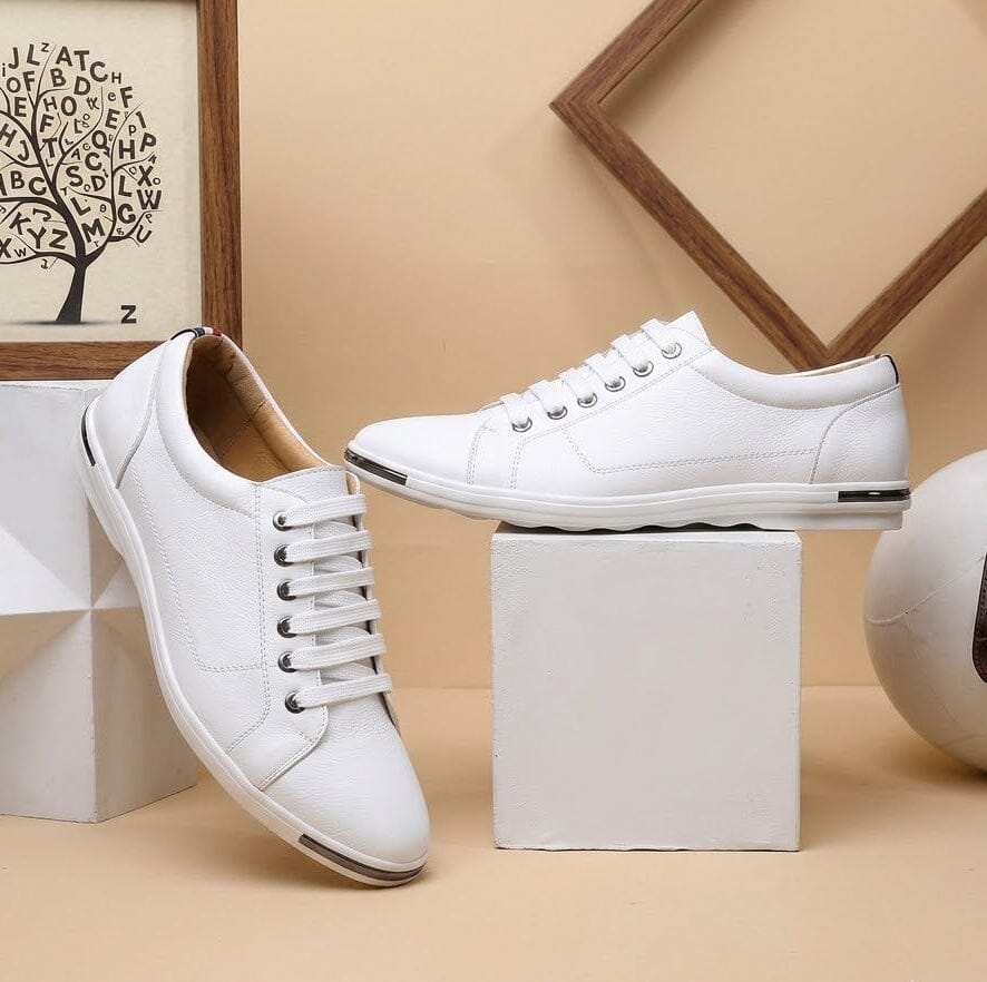 Men's Casual Leather Sneakers, Comfortable and Breathable - Zorcrest Men's Casual Leather Sneakers, Comfortable and Breathable - Zorcrest Mavietto