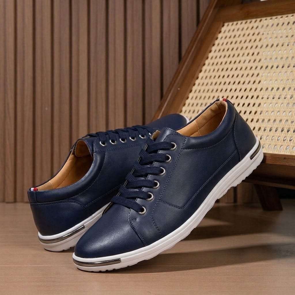 Men's Casual Leather Sneakers, Comfortable and Breathable - Zorcrest Men's Casual Leather Sneakers, Comfortable and Breathable - Zorcrest Mavietto