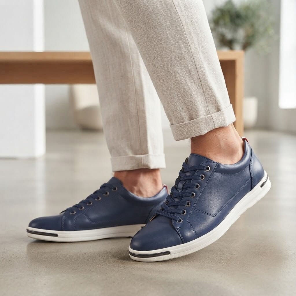 Men's Casual Leather Sneakers, Comfortable and Breathable - Zorcrest Men's Casual Leather Sneakers, Comfortable and Breathable - Zorcrest Mavietto