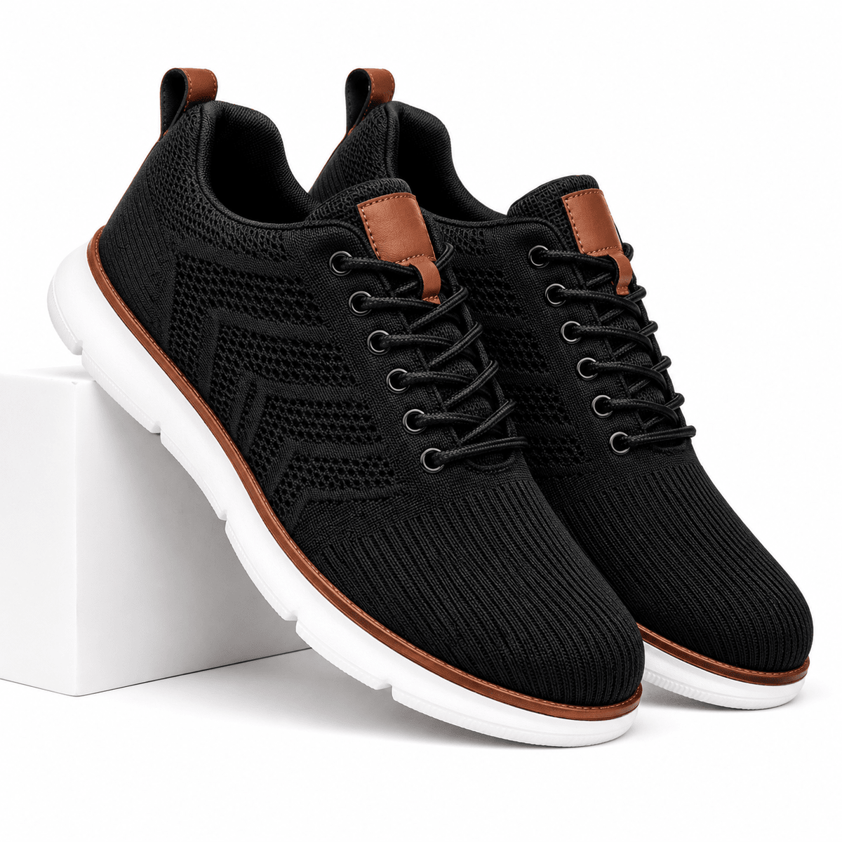 Men's Casual Sneakers with Breathable Mesh and Modern Design – Raphaëll Men's Casual Sneakers with Breathable Mesh and Modern Design – Raphaëll Black White