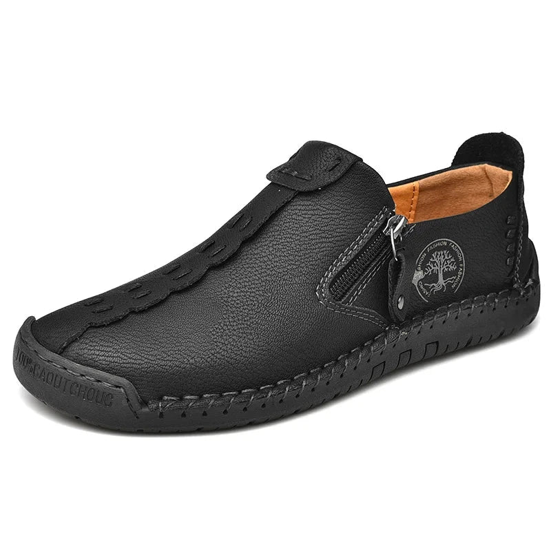 Men's Casual Suede Leather Loafers - Handmade Slip-On Moccasins, Breathable & Lightweight Walking Shoes | Marzello Men's Casual Suede Leather Loafers - Handmade Slip-On Moccasins, Breathable & Lightweight Walking Shoes | Marzello Black