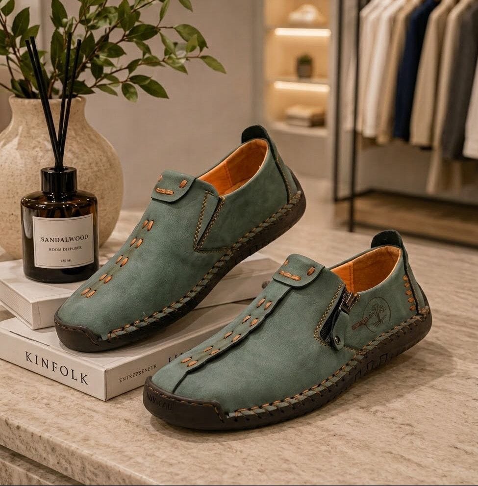 Men's Casual Suede Leather Loafers - Handmade Slip-On Moccasins, Breathable & Lightweight Walking Shoes | Marzello Men's Casual Suede Leather Loafers - Handmade Slip-On Moccasins, Breathable & Lightweight Walking Shoes | Marzello