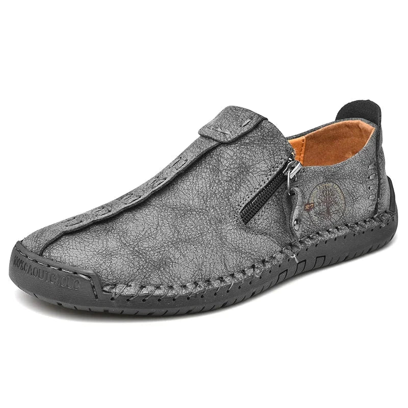 Men's Casual Suede Leather Loafers - Handmade Slip-On Moccasins, Breathable & Lightweight Walking Shoes | Marzello Men's Casual Suede Leather Loafers - Handmade Slip-On Moccasins, Breathable & Lightweight Walking Shoes | Marzello Gray