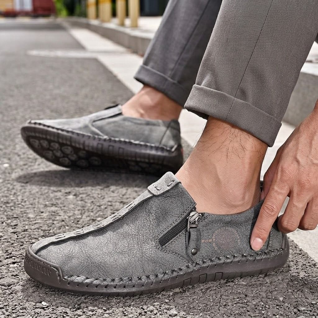 Men's Casual Suede Leather Loafers - Handmade Slip-On Moccasins, Breathable & Lightweight Walking Shoes | Marzello Men's Casual Suede Leather Loafers - Handmade Slip-On Moccasins, Breathable & Lightweight Walking Shoes | Marzello