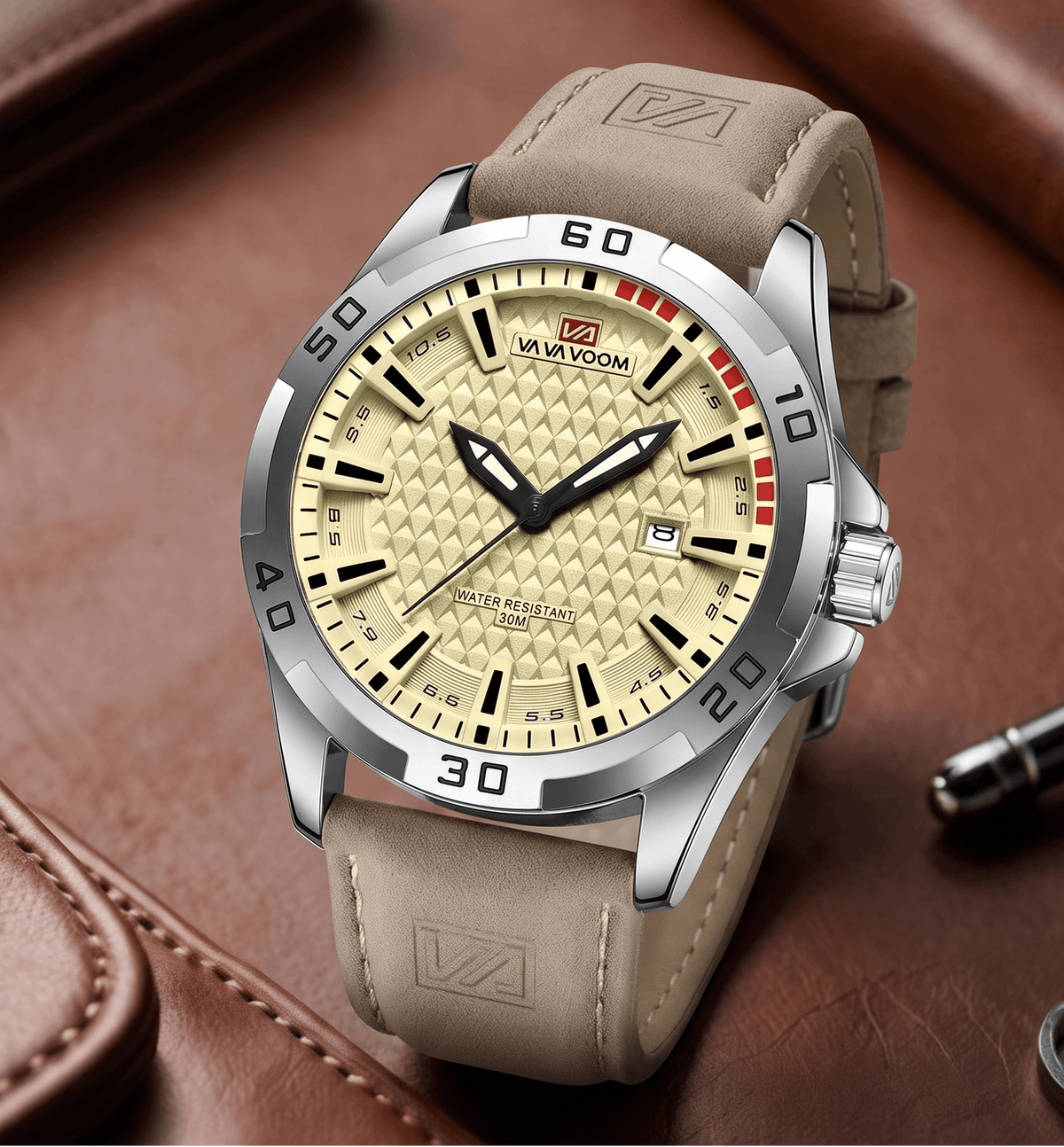 Men’s Casual Watch with Leather Strap – Ronan Alric Men’s Casual Watch with Leather Strap – Ronan Alric