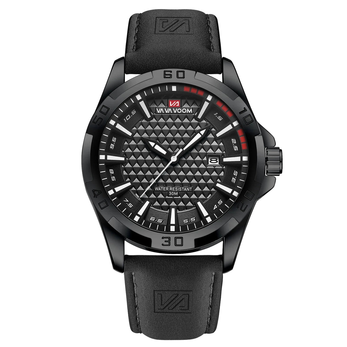 Men’s Casual Watch with Leather Strap – Ronan Alric Men’s Casual Watch with Leather Strap – Ronan Alric Black