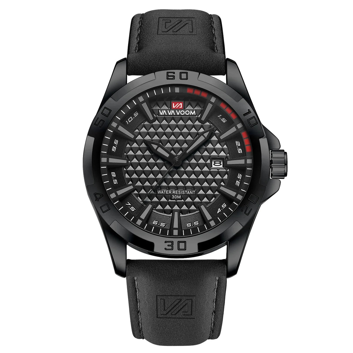 Men’s Casual Watch with Leather Strap – Ronan Alric Men’s Casual Watch with Leather Strap – Ronan Alric Black Prestige