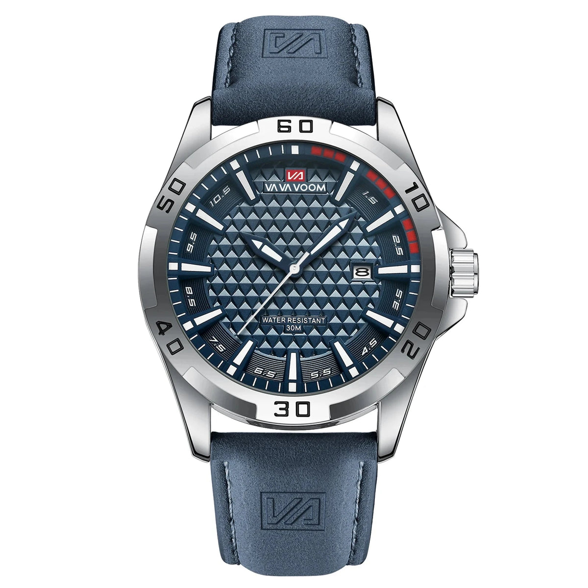 Men’s Casual Watch with Leather Strap – Ronan Alric Men’s Casual Watch with Leather Strap – Ronan Alric Blue