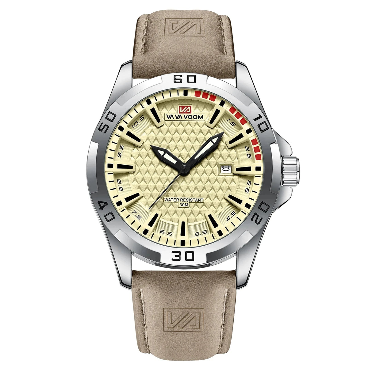 Men’s Casual Watch with Leather Strap – Ronan Alric Men’s Casual Watch with Leather Strap – Ronan Alric Silver Classic