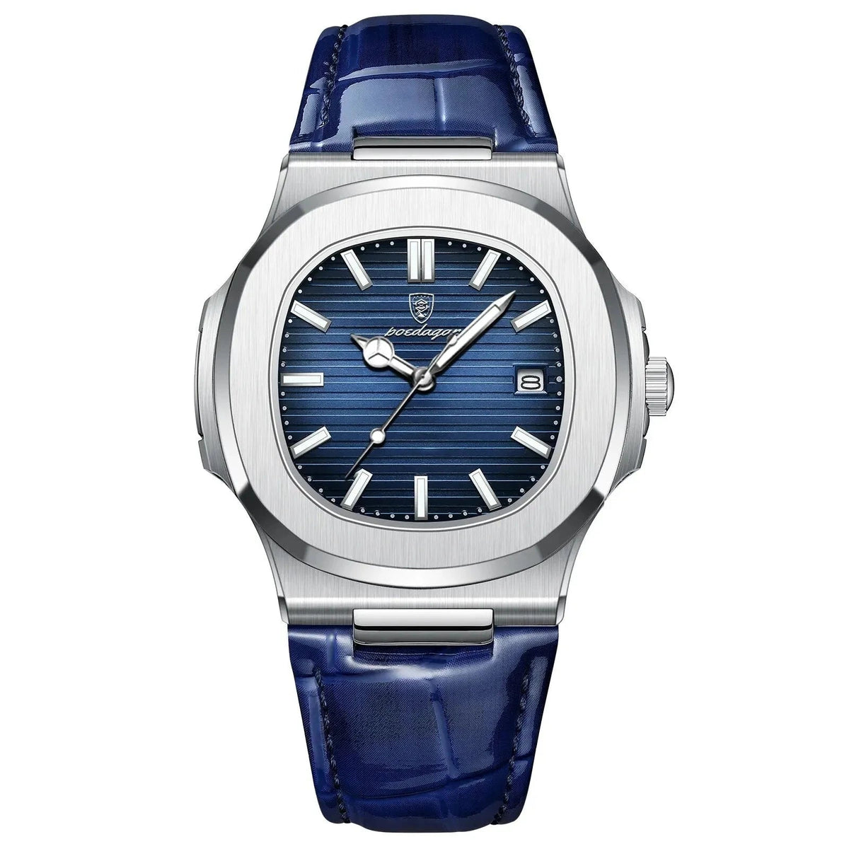 Men’s Classic Leather Strap Watch – Nobre Mavietto Men’s Classic Leather Strap Watch – Nobre Mavietto Sliver Blue