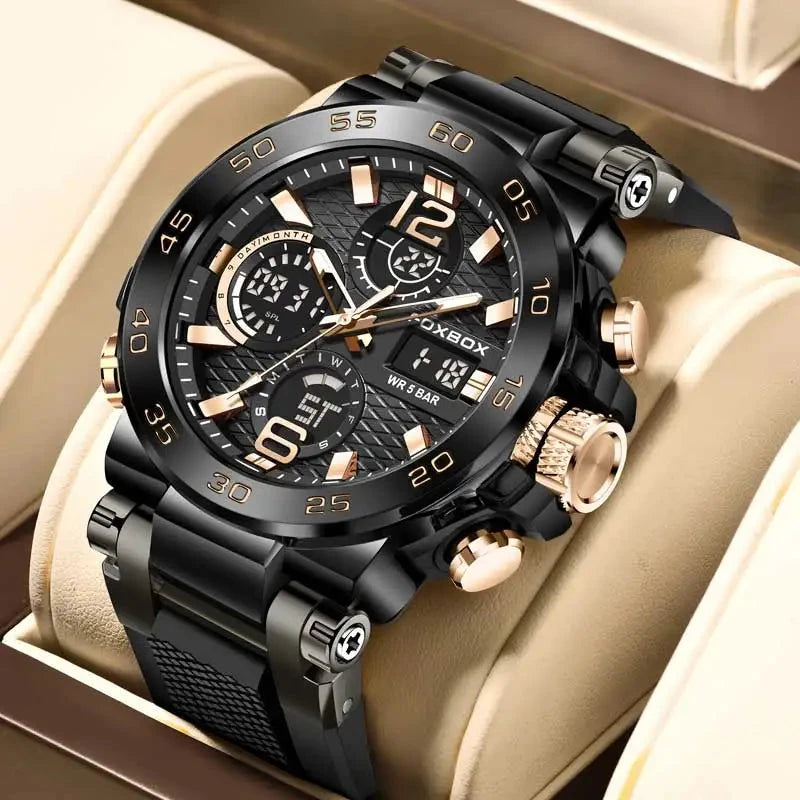 Men's Elegant and Versatile Watch with Multiple Functions - Noctyron Men's Elegant and Versatile Watch with Multiple Functions - Noctyron Black Rose