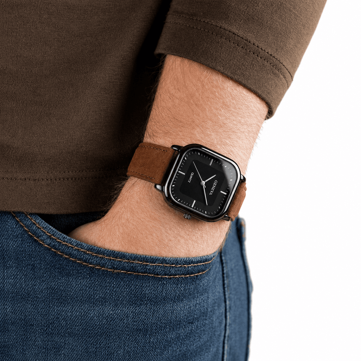 Men’s Elegant Minimalist Leather Watch – St. Althorin Men’s Elegant Minimalist Leather Watch – St. Althorin