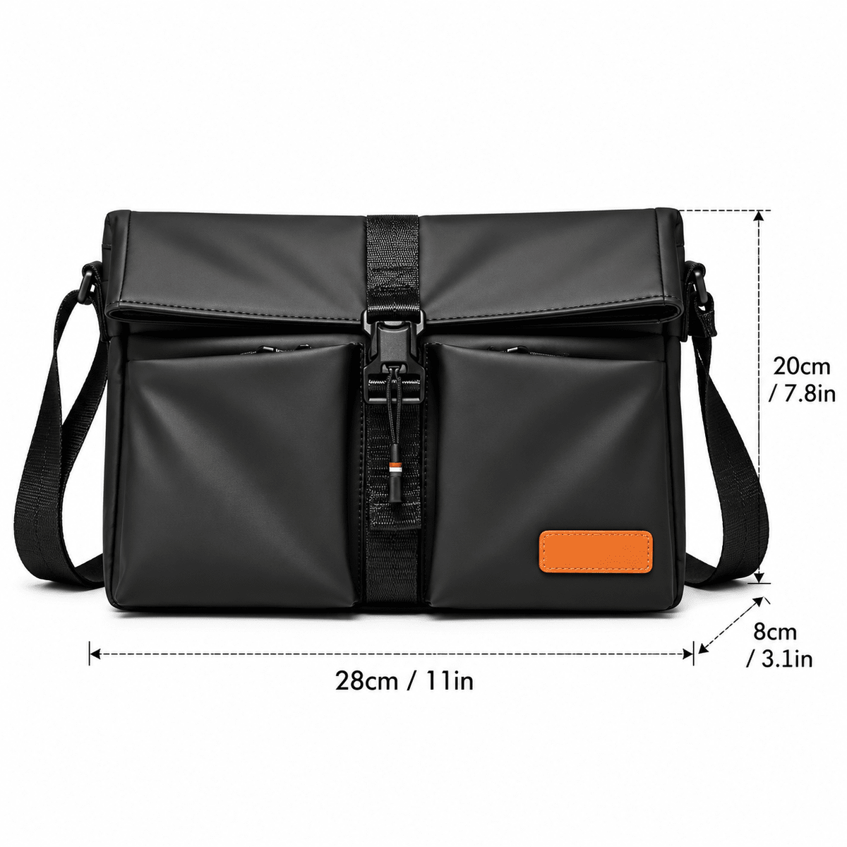 Men's Leather Crossbody Bag with Multiple Pockets and Elegant Design — BRENNAN Men's Leather Crossbody Bag with Multiple Pockets and Elegant Design — BRENNAN