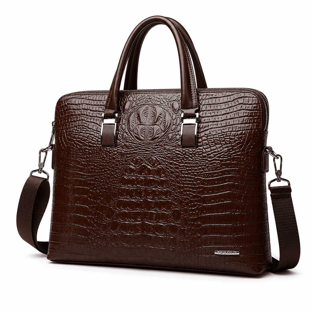Men’s Leather Executive Briefcase – Elegant, Spacious & Crocodile Design | VALLÉZION Men’s Leather Executive Briefcase – Elegant, Spacious & Crocodile Design | VALLÉZION