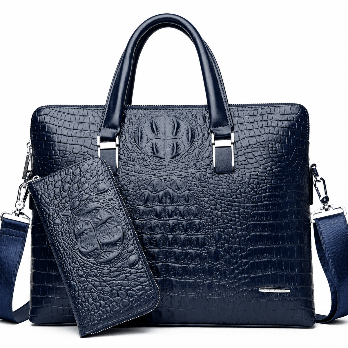 Men’s Leather Executive Briefcase – Elegant, Spacious & Crocodile Design | VALLÉZION Men’s Leather Executive Briefcase – Elegant, Spacious & Crocodile Design | VALLÉZION Blue