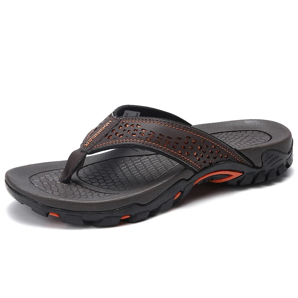 Men’s Leather Flip-Flops – Versatile, Comfortable & Breathable | Zethor Coast Men’s Leather Flip-Flops – Versatile, Comfortable & Breathable | Zethor Coast Dark Brown