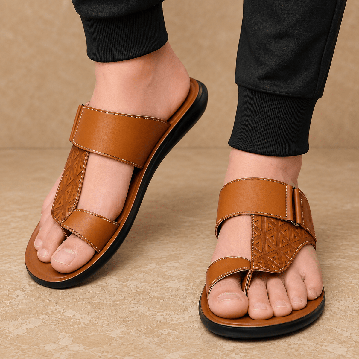 Men's Leather Sandals, Comfortable, Breathable & Modern – Khazen Men's Leather Sandals, Comfortable, Breathable & Modern – Khazen