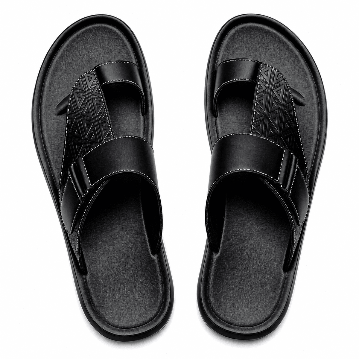 Men's Leather Sandals, Comfortable, Breathable & Modern – Khazen Men's Leather Sandals, Comfortable, Breathable & Modern – Khazen Black
