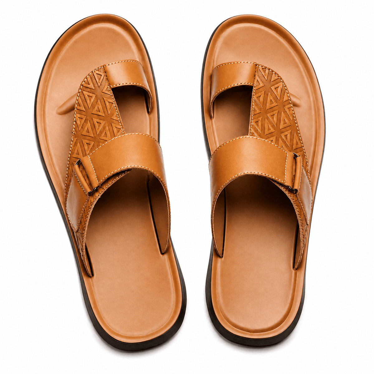 Men's Leather Sandals, Comfortable, Breathable & Modern – Khazen Men's Leather Sandals, Comfortable, Breathable & Modern – Khazen Brown