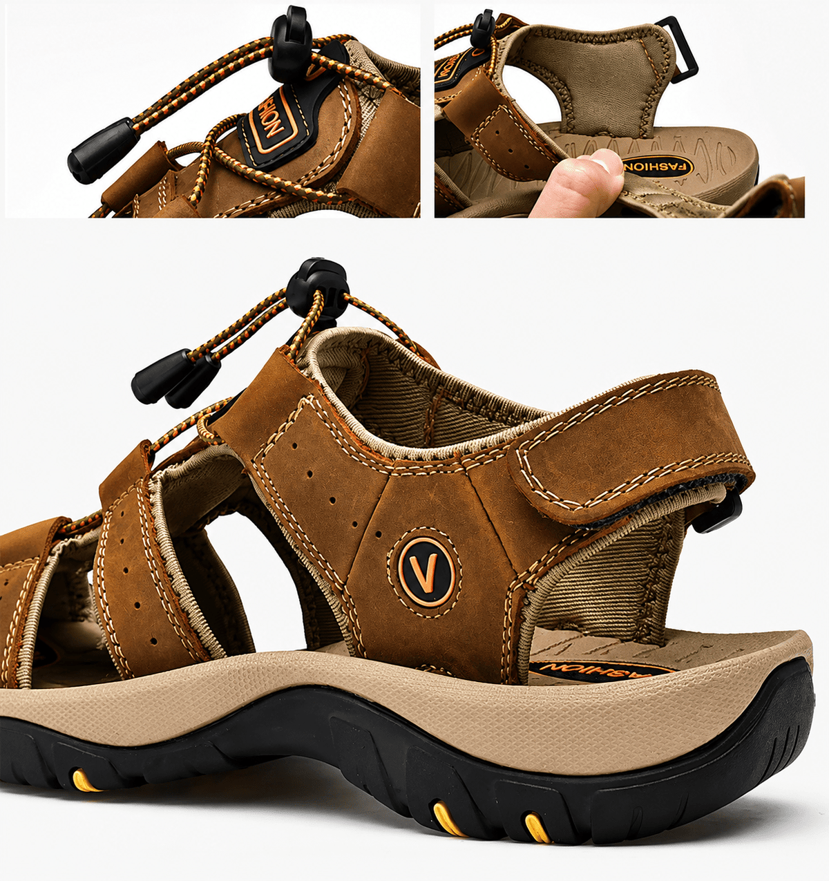 Men’s Leather Sandals, Comfortable, Non-Slip & Breathable – Severion Men’s Leather Sandals, Comfortable, Non-Slip & Breathable – Severion