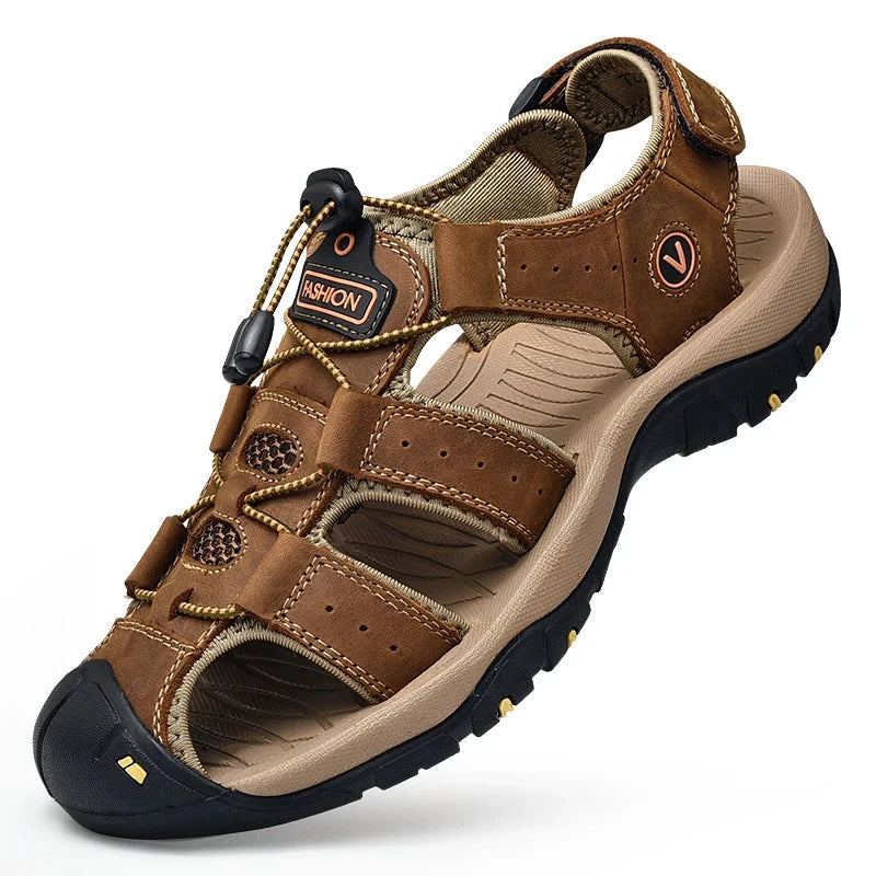 Men’s Leather Sandals, Comfortable, Non-Slip & Breathable – Severion Men’s Leather Sandals, Comfortable, Non-Slip & Breathable – Severion Brown