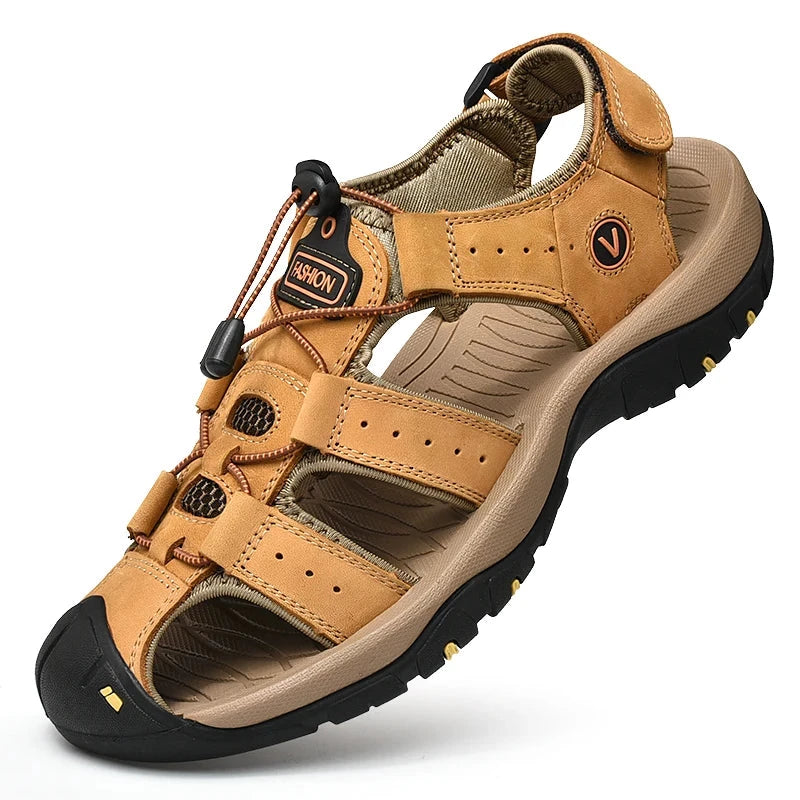 Men’s Leather Sandals, Comfortable, Non-Slip & Breathable – Severion Men’s Leather Sandals, Comfortable, Non-Slip & Breathable – Severion Yellow