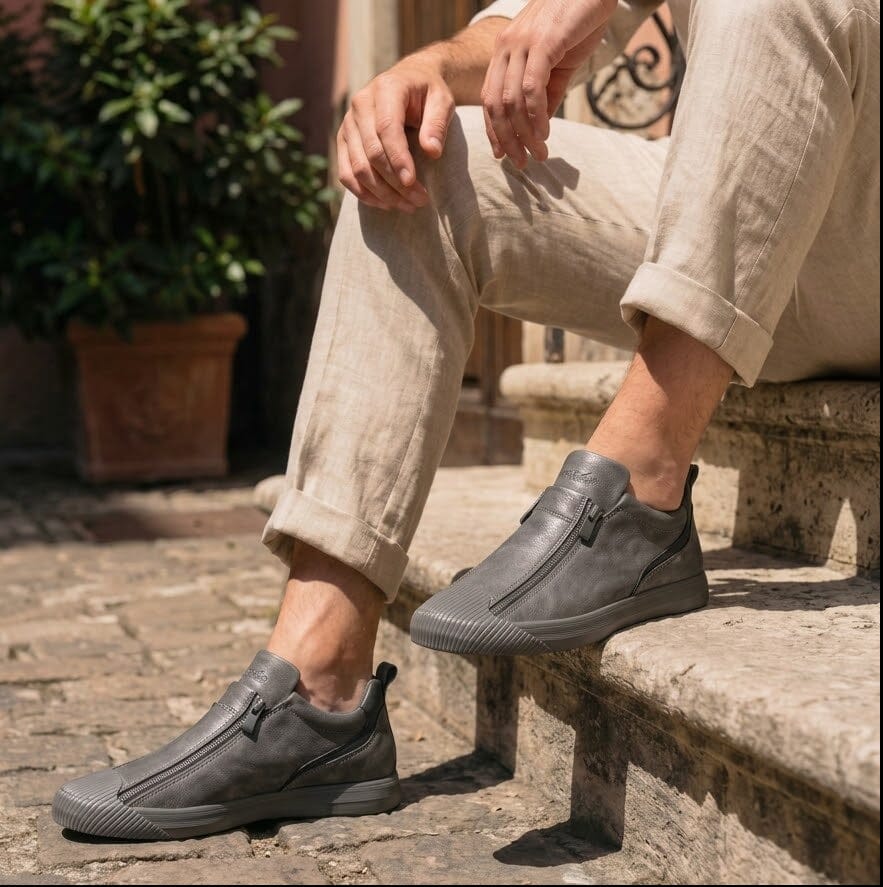 Men's Leather Sneakers with Modern and Versatile Design - Cormanio Men's Leather Sneakers with Modern and Versatile Design - Cormanio