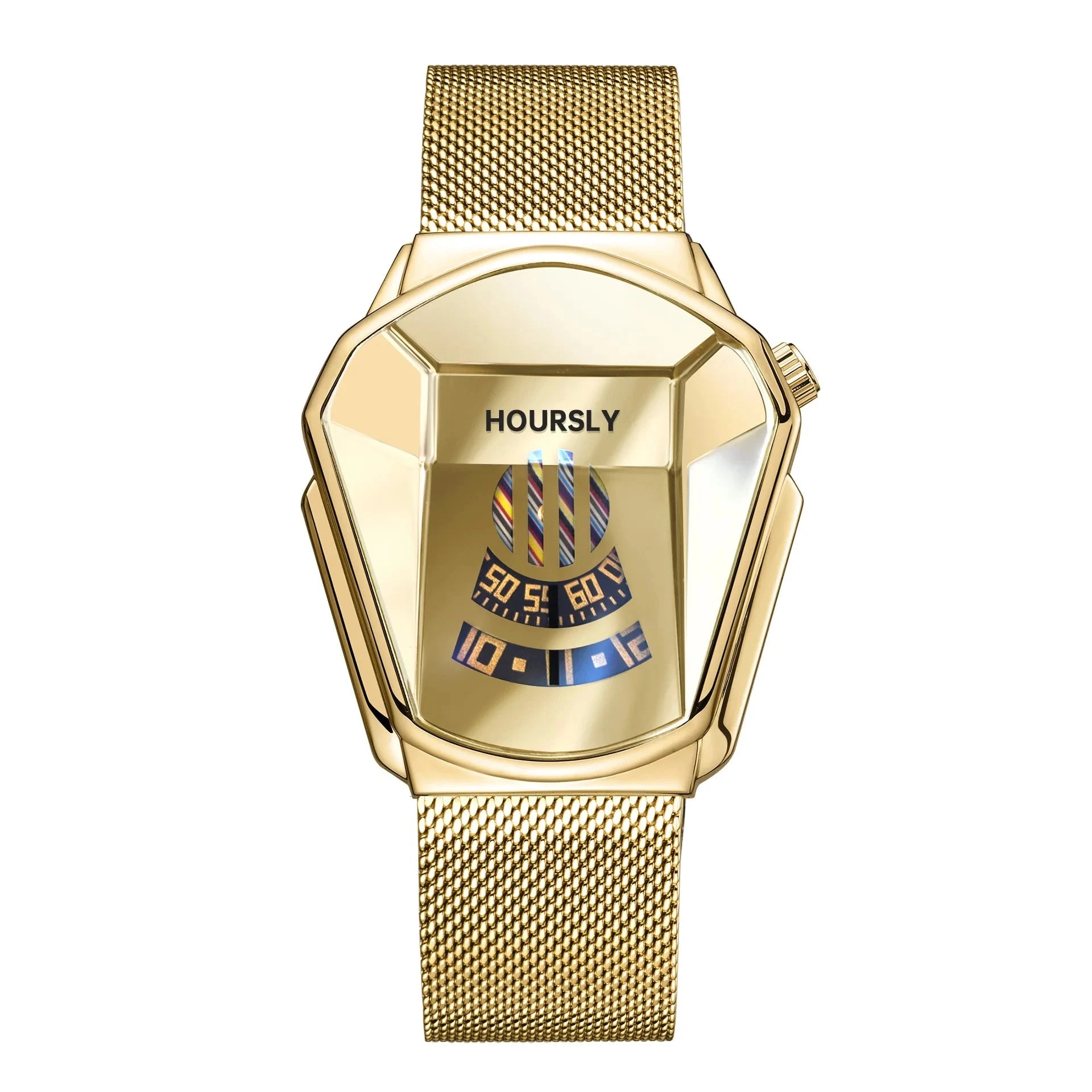 Men's New Trend Motorcycle Personality Waterproof Quartz Watch Mavietto Store gold blue