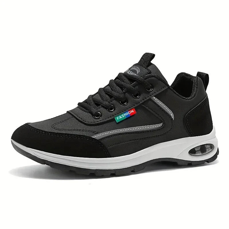 Men’s Non-Slip Leather Sneakers – Draxen Men’s Non-Slip Leather Sneakers – Draxen Black