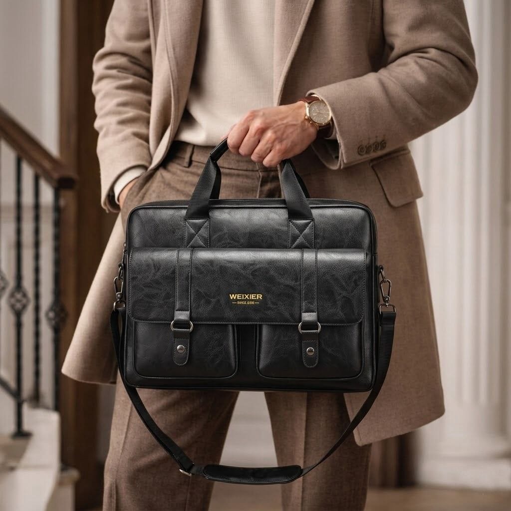 Men's Professional Leather Briefcase Laptop Bag - Raffaelo Men's Professional Leather Briefcase Laptop Bag - Raffaelo