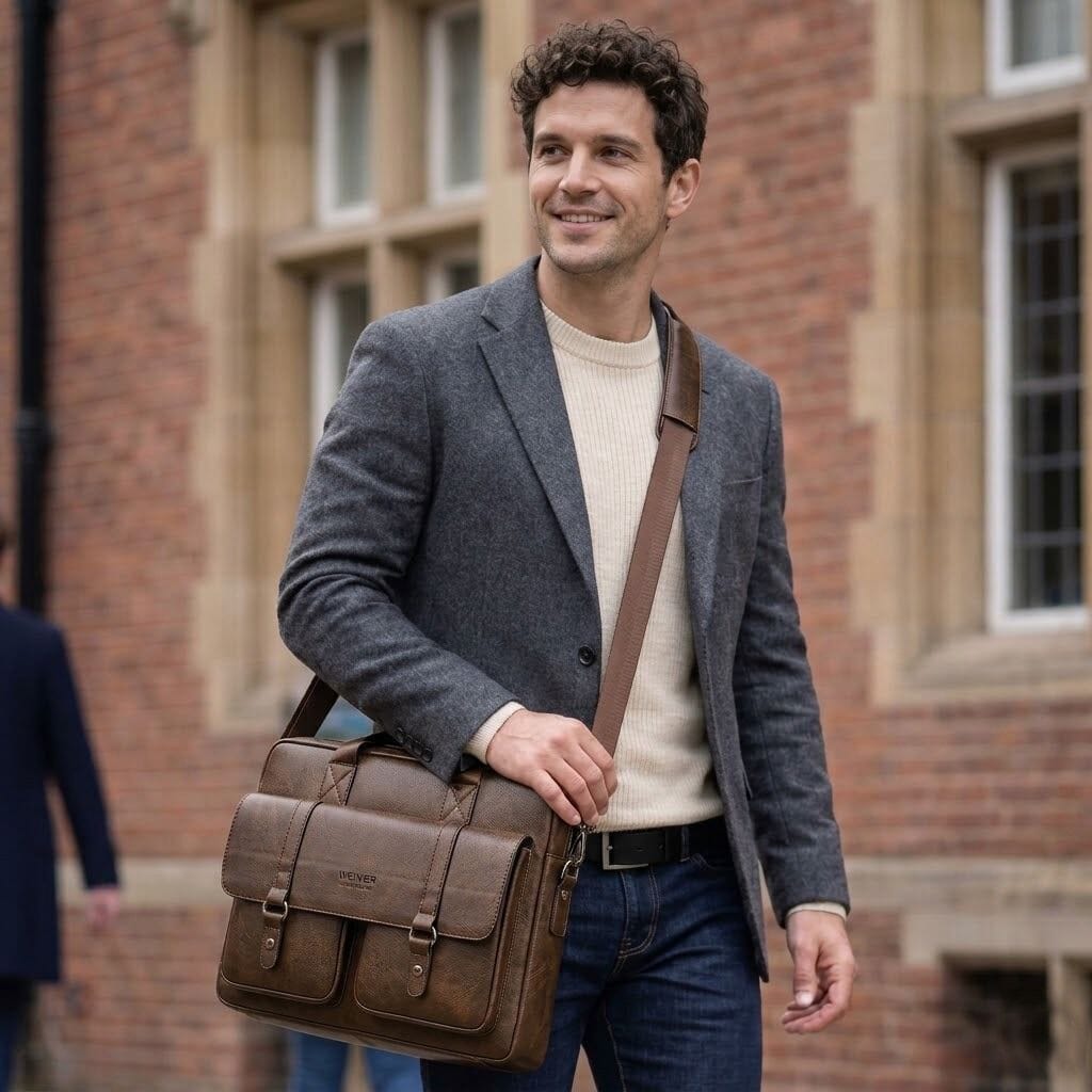 Men's Professional Leather Briefcase Laptop Bag - Raffaelo Men's Professional Leather Briefcase Laptop Bag - Raffaelo