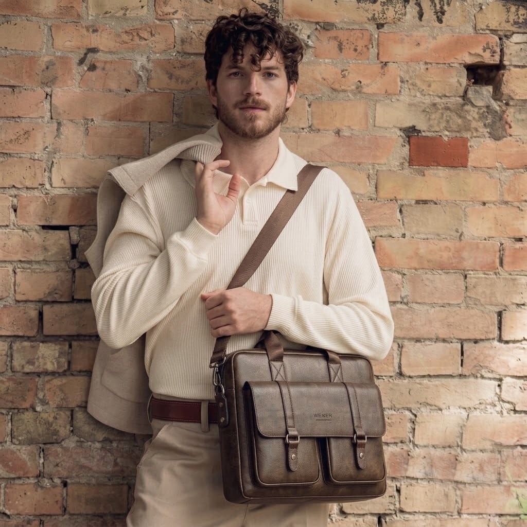 Men's Professional Leather Briefcase Laptop Bag - Raffaelo Men's Professional Leather Briefcase Laptop Bag - Raffaelo