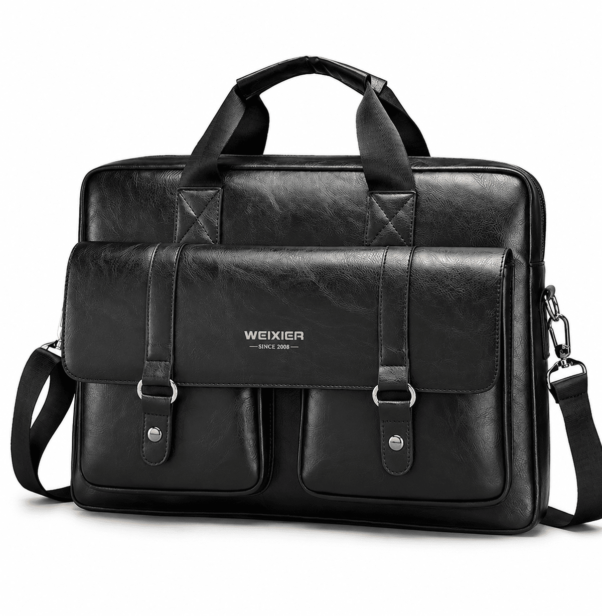Men's Professional Leather Briefcase Laptop Bag - Raffaelo Men's Professional Leather Briefcase Laptop Bag - Raffaelo Black Prestige